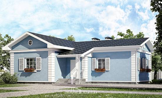 090-004-П Проект одноэтажного дома, простой домик из поризованных блоков Самара | Проекты домов от House Expert