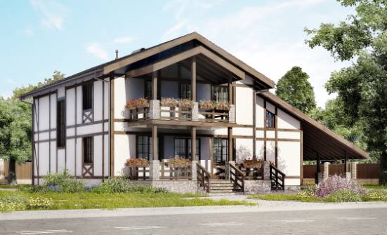 250-002-Л Проект двухэтажного дома с мансардой, гараж, простой загородный дом из кирпича Сызрань | Проекты домов от House Expert