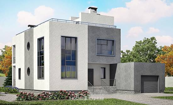 255-001-П Проект двухэтажного дома, гараж, красивый загородный дом из арболита Самара | Проекты домов от House Expert