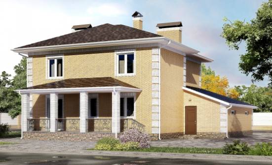 220-006-Л Проект двухэтажного дома, гараж, красивый коттедж из пеноблока Сызрань | Проекты домов от House Expert