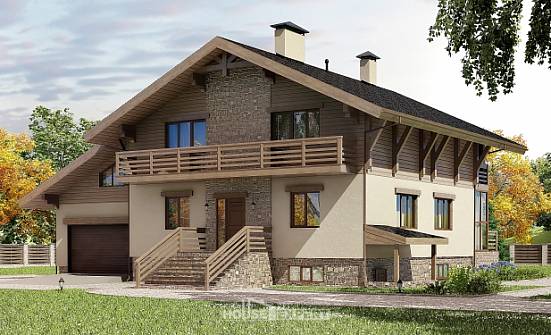 420-001-Л Проект трехэтажного дома с мансардой и гаражом, классический загородный дом из кирпича Самара | Проекты домов от House Expert