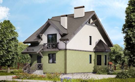 120-003-П Проект двухэтажного дома мансардой, красивый дом из бризолита Самара | Проекты домов от House Expert