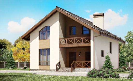 170-002-П Проект двухэтажного дома с мансардой, доступный домик из блока Жигулёвск | Проекты домов от House Expert