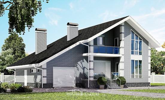190-006-Л Проект двухэтажного дома мансардой, гараж, просторный дом из керамзитобетонных блоков Сызрань | Проекты домов от House Expert