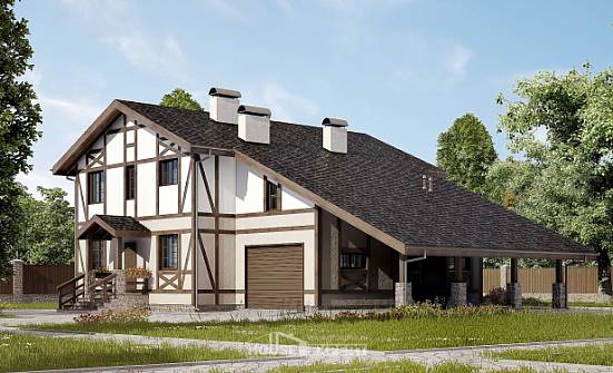 250-002-П Проект двухэтажного дома с мансардой, гараж, уютный дом из кирпича Жигулёвск | Проекты домов от House Expert