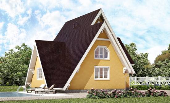 155-008-П Проект двухэтажного дома с мансардным этажом, уютный загородный дом из дерева Жигулёвск | Проекты домов от House Expert