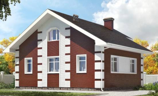 115-001-П Проект двухэтажного дома с мансардой, небольшой коттедж из газосиликатных блоков Жигулёвск | Проекты домов от House Expert