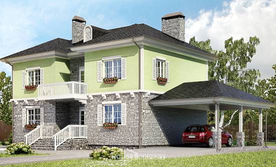 155-006-П Проект двухэтажного дома, гараж, компактный коттедж из газобетона Жигулёвск | Проекты домов от House Expert