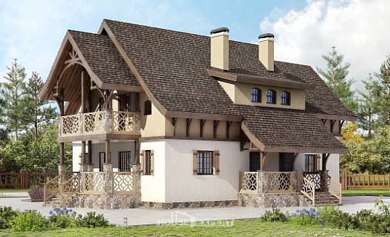 180-014-Л Проект двухэтажного дома с мансардой, бюджетный загородный дом из бризолита Жигулёвск | Проекты домов от House Expert