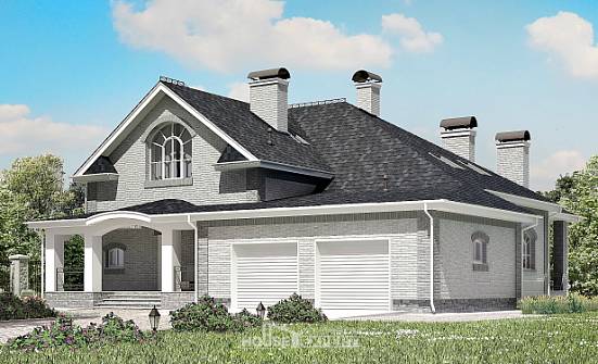 385-001-П Проект двухэтажного дома с мансардой и гаражом, уютный загородный дом из бризолита Самара | Проекты домов от House Expert