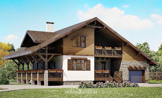 220-005-П Проект двухэтажного дома мансардный этаж и гаражом, классический домик из кирпича Самара | Проекты домов от House Expert