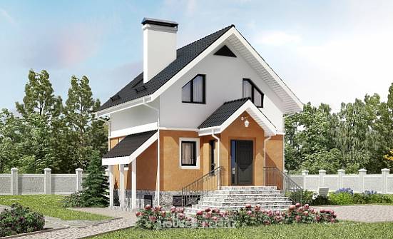 100-005-Л Проект трехэтажного дома мансардой, недорогой дом из блока Новокуйбышевск | Проекты домов от House Expert