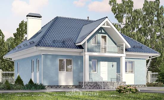 200-002-П Проект двухэтажного дома мансардой, уютный домик из пеноблока Самара | Проекты домов от House Expert