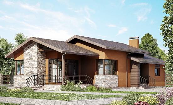 130-007-П Проект одноэтажного дома, бюджетный загородный дом из газобетона Самара | Проекты домов от House Expert