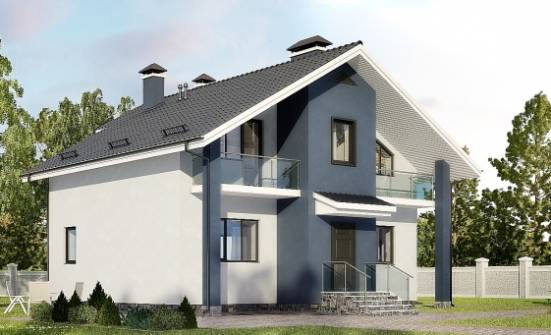 150-005-П Проект двухэтажного дома мансардой, классический домик из газосиликатных блоков Сызрань | Проекты домов от House Expert