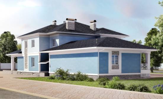 620-001-П Проект трехэтажного дома, гараж, современный загородный дом из теплоблока Сызрань | Проекты домов от House Expert