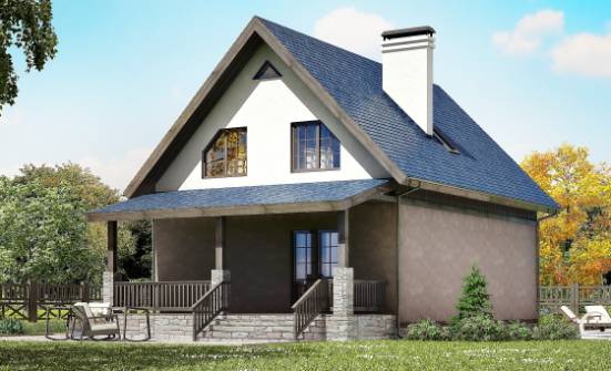 130-003-П Проект двухэтажного дома с мансардой, скромный дом из газосиликатных блоков Жигулёвск | Проекты домов от House Expert
