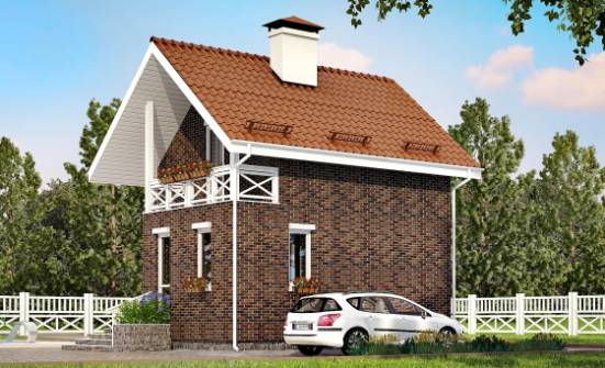 045-001-Л Проект двухэтажного дома мансардой, эконом коттедж из газосиликатных блоков Самара | Проекты домов от House Expert