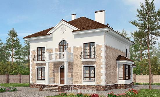 220-008-П Проект двухэтажного дома, красивый загородный дом из кирпича Новокуйбышевск | Проекты домов от House Expert