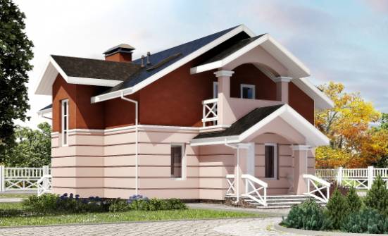 155-009-Л Проект двухэтажного дома мансардой, красивый домик из теплоблока Отрадный | Проекты домов от House Expert