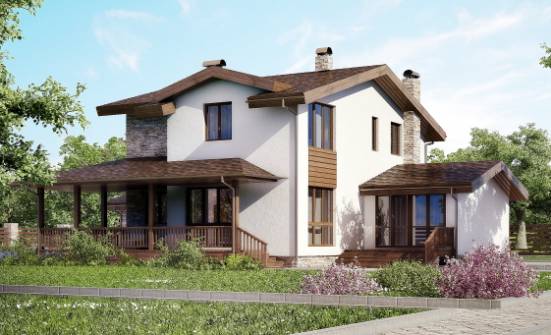 220-001-П Проект двухэтажного дома мансардой и гаражом, уютный дом из бризолита Новокуйбышевск | Проекты домов от House Expert