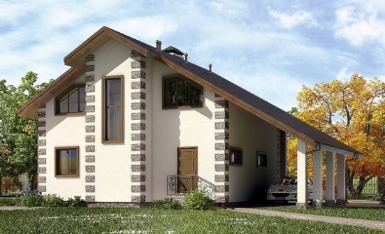 150-003-Л Проект двухэтажного дома мансардный этаж и гаражом, бюджетный коттедж из дерева Самара | Проекты домов от House Expert