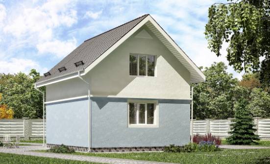 095-002-П Проект двухэтажного дома с мансардным этажом, недорогой домик из бризолита Самара | Проекты домов от House Expert