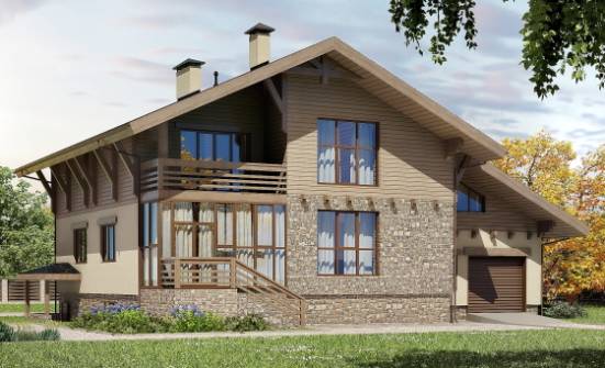 420-001-Л Проект трехэтажного дома с мансардой и гаражом, классический загородный дом из кирпича Самара | Проекты домов от House Expert