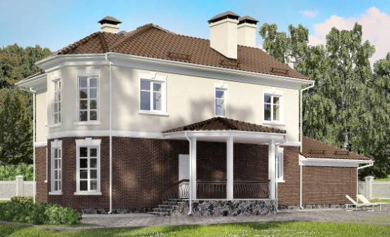 190-002-Л Проект двухэтажного дома, гараж, современный коттедж из твинблока Жигулёвск | Проекты домов от House Expert