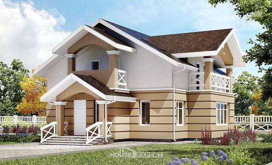 155-009-П Проект двухэтажного дома с мансардой, уютный дом из газосиликатных блоков Отрадный | Проекты домов от House Expert
