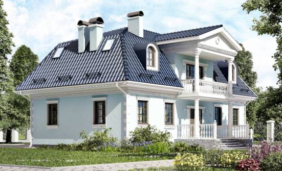 210-004-Л Проект двухэтажного дома с мансардой, современный дом из теплоблока Отрадный | Проекты домов от House Expert