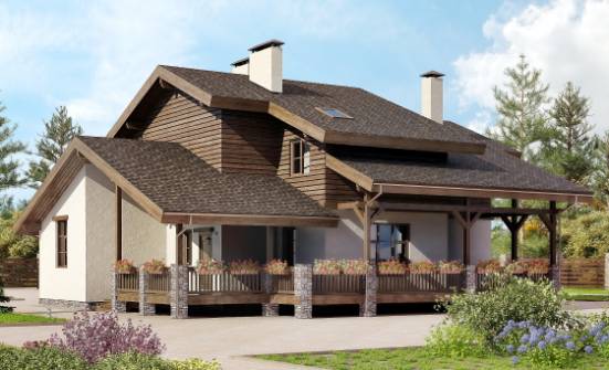 210-006-Л Проект двухэтажного дома с мансардой, уютный коттедж из кирпича Жигулёвск | Проекты домов от House Expert