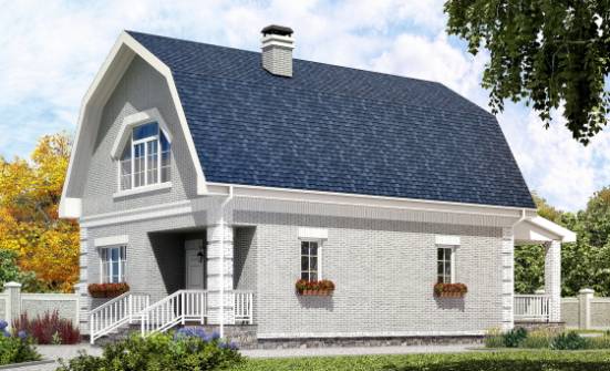 130-005-П Проект двухэтажного дома с мансардой, простой дом из теплоблока Жигулёвск | Проекты домов от House Expert
