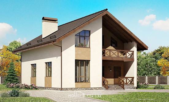 170-002-П Проект двухэтажного дома с мансардой, доступный домик из блока Жигулёвск | Проекты домов от House Expert