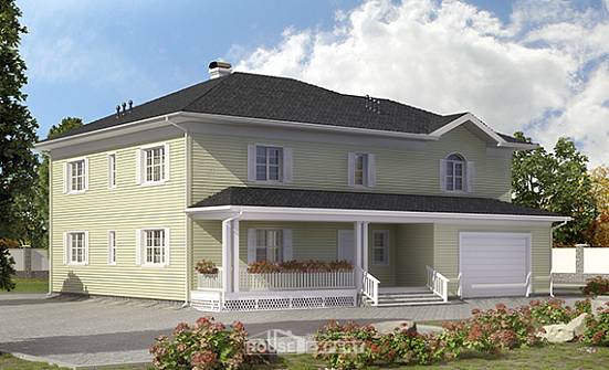 410-002-Л Проект двухэтажного дома, гараж, уютный загородный дом из пеноблока Отрадный | Проекты домов от House Expert