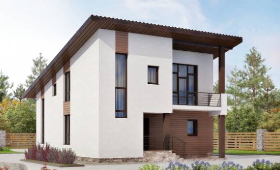 140-005-П Проект двухэтажного дома с мансардой, доступный загородный дом из арболита Жигулёвск | Проекты домов от House Expert