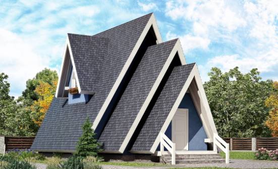100-002-П Проект двухэтажного дома мансардой, бюджетный коттедж из бревен Самара | Проекты домов от House Expert