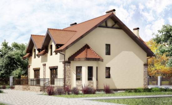 240-001-П Проект двухэтажного дома мансардой, простой коттедж из пеноблока Жигулёвск | Проекты домов от House Expert