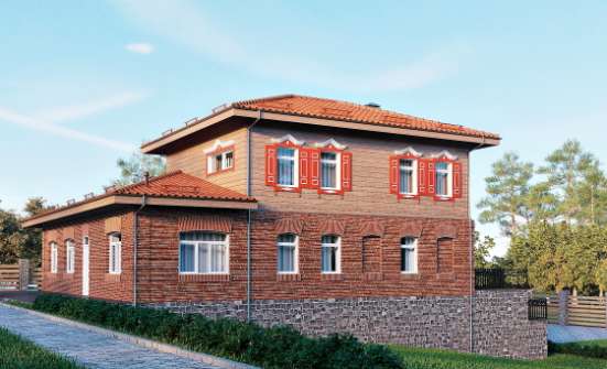380-002-Л Проект трехэтажного дома, гараж, огромный дом из кирпича Самара | Проекты домов от House Expert