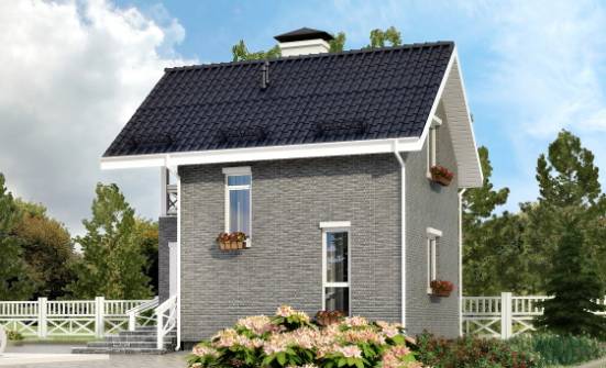 045-001-П Проект двухэтажного дома с мансардой, маленький загородный дом из газосиликатных блоков Сызрань | Проекты домов от House Expert