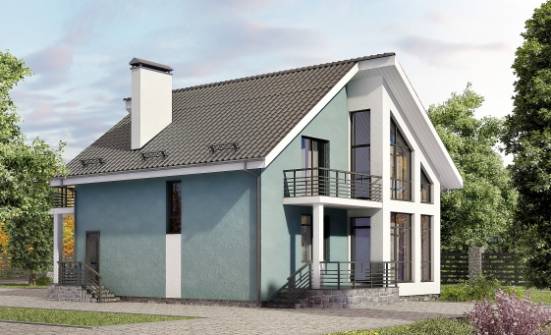 170-006-П Проект двухэтажного дома мансардой, недорогой коттедж из блока Самара | Проекты домов от House Expert