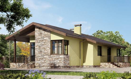 130-007-Л Проект одноэтажного дома, небольшой домик из керамзитобетонных блоков Жигулёвск | Проекты домов от House Expert