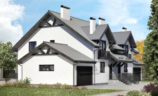 290-003-П Проект двухэтажного дома мансардой, большой домик из поризованных блоков Жигулёвск | Проекты домов от House Expert