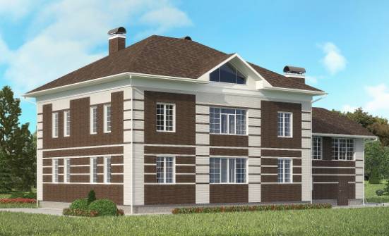 505-002-Л Проект трехэтажного дома, гараж, классический домик из кирпича Самара | Проекты домов от House Expert