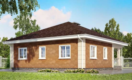 100-001-Л Проект одноэтажного дома, компактный домик из теплоблока Жигулёвск | Проекты одноэтажных домов от House Expert