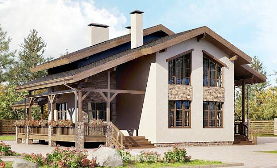 240-003-Л Проект двухэтажного дома с мансардой, уютный загородный дом из кирпича Новокуйбышевск | Проекты домов от House Expert