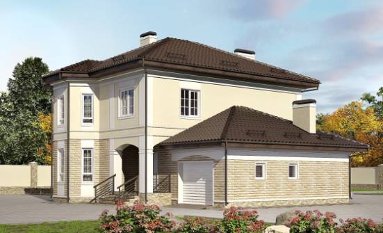 220-007-П Проект двухэтажного дома и гаражом, красивый загородный дом из кирпича Самара | Проекты домов от House Expert