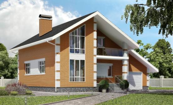 190-006-П Проект двухэтажного дома мансардный этаж и гаражом, современный дом из поризованных блоков Самара | Проекты домов от House Expert