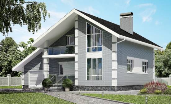 190-006-Л Проект двухэтажного дома мансардой, гараж, просторный дом из керамзитобетонных блоков Сызрань | Проекты домов от House Expert