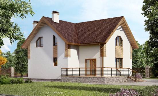 150-009-П  Проект двухэтажного дома мансардный этаж, доступный дом из арболита Новокуйбышевск | Проекты домов от House Expert